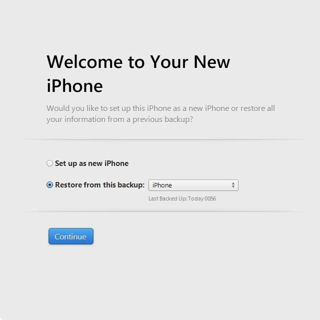 Click Continue.Your phone restores the contents of the selected backup.