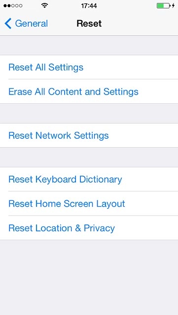 Press Reset All Settings.