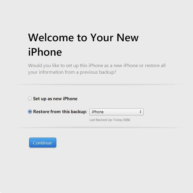 Click Restore from this backup.