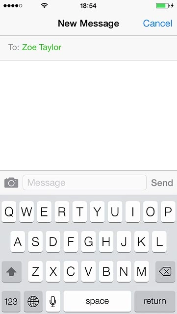Press the text input field.Write the text for your picture message.