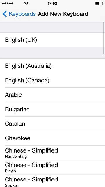 Press the required language to add it.