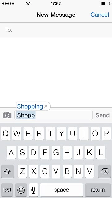 To insert the suggested word:Press space.