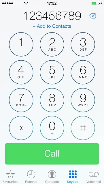 Key in the required number and press Call.