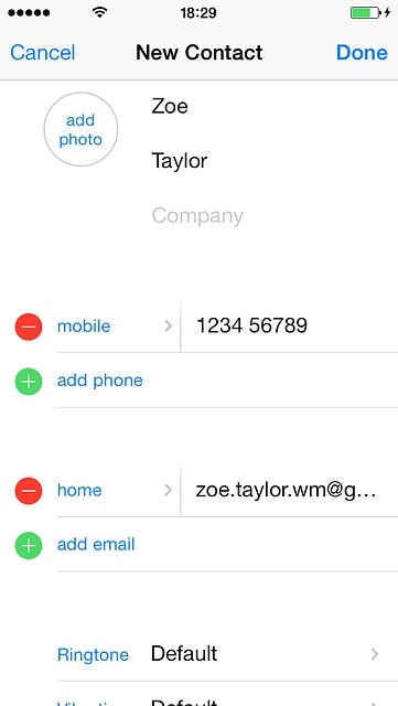 Press the field next to the email address.