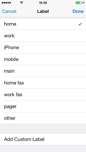 Press the required number type or Add Custom Label.