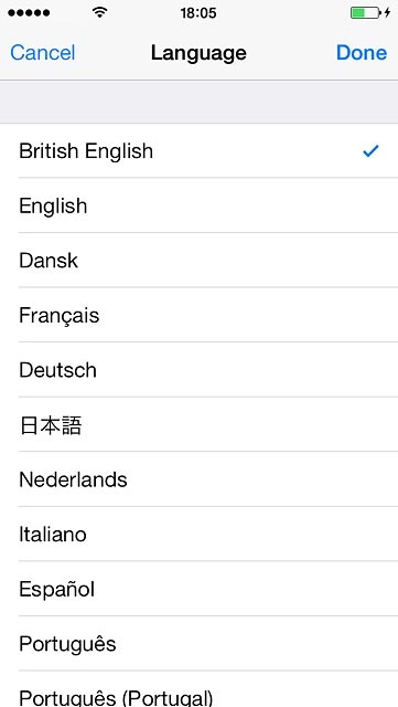 Press the required language.