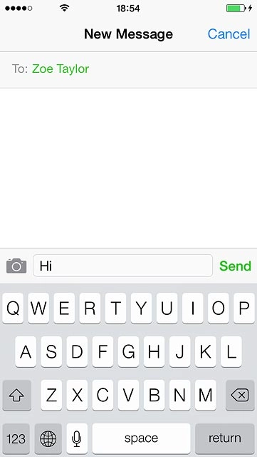 Press Send when you've written your text message.