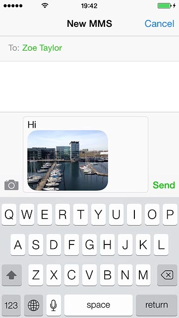 Press Send when you've finished your picture message.