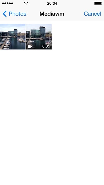 Press the required picture or the required video clip.