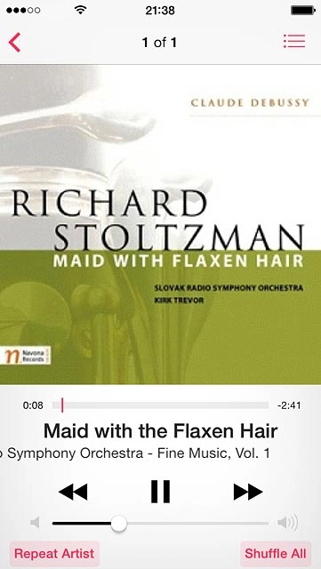 To fast forward or rewind the current audio file:Press and drag the time indicator right or left.