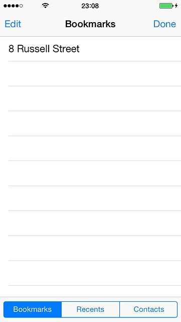 Press the required destination.