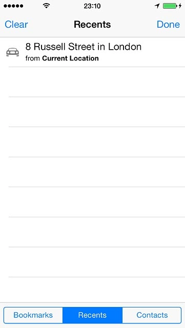 Press the required destination.