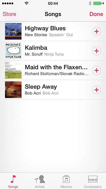 Press the required audio files to select them.