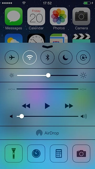 Slide your finger upwards starting from the bottom edge of the display.Press the flight mode icon to turn the function on or off.