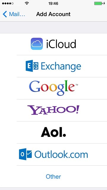 Press the required provider or Other.
