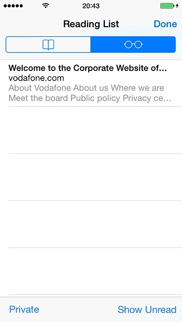 Press the reading list icon.