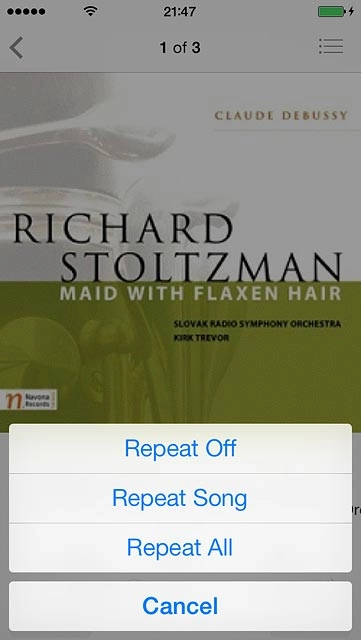 Press the required setting.