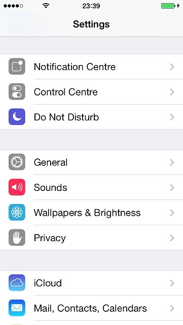 Press Mail, Contacts, Calendars.