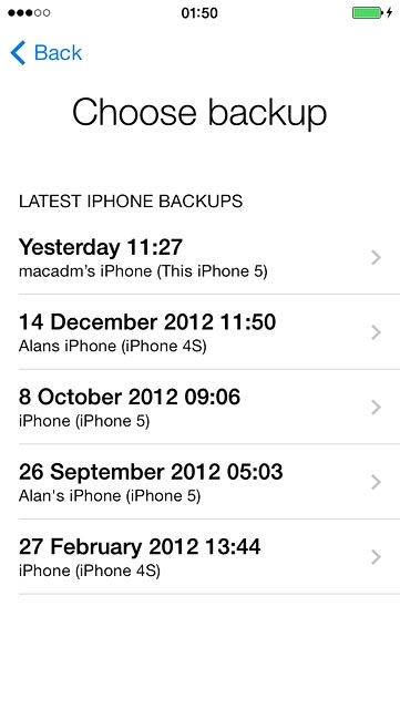 Press the required backup.Your phone restores the contents of the selected backup.Follow the instructions on the display to activate your phone.