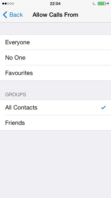 Press Everyone, No One, Favourites or the required group.