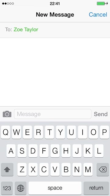 Press the text input field.Write the text for your text message.