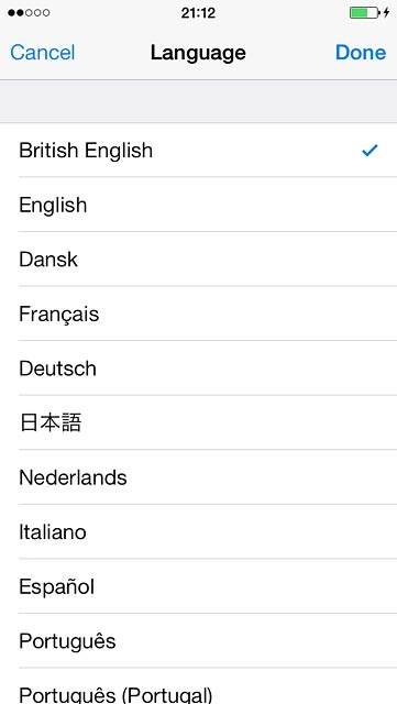 Press the required language.