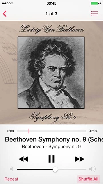 To fast forward or rewind the current audio file:Press and drag the time indicator right or left.