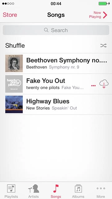 Press the required category at the bottom of the display.Go to the required audio file or playlist.