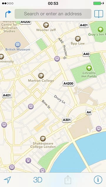 Press Search or enter an address.