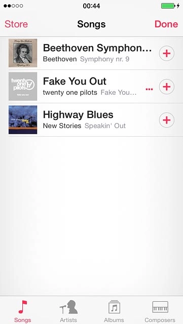 Press the required audio files to select them.