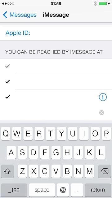 Key in the required email address and press return.