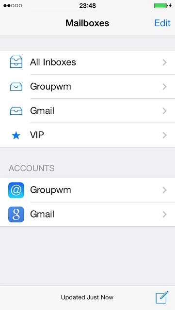 Press the required email account below 