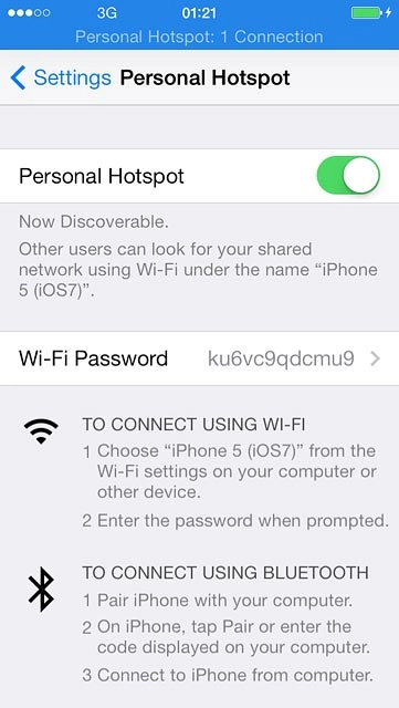 Press the indicator next to