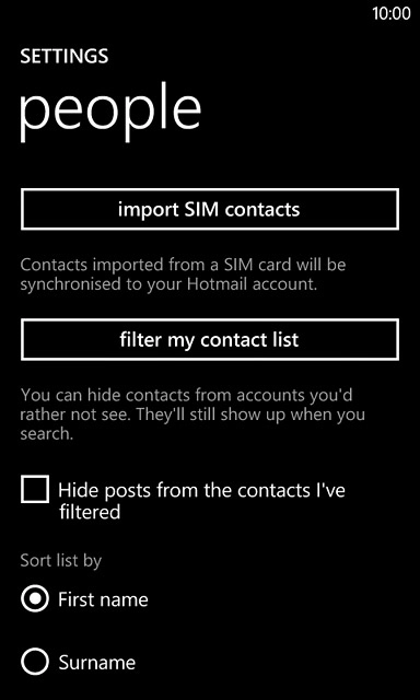 Press import SIM contacts.