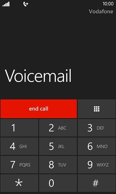 Press end call to end the call and return to the home screen.