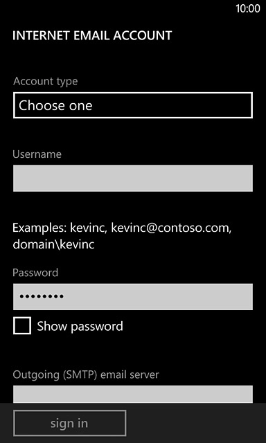 Press the field below 