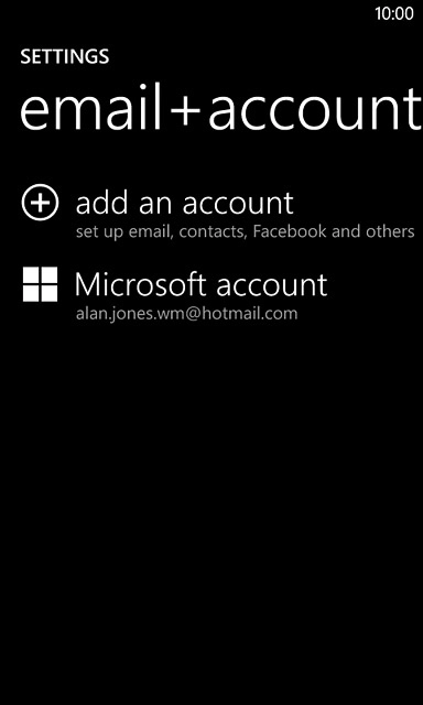 Press add an account.