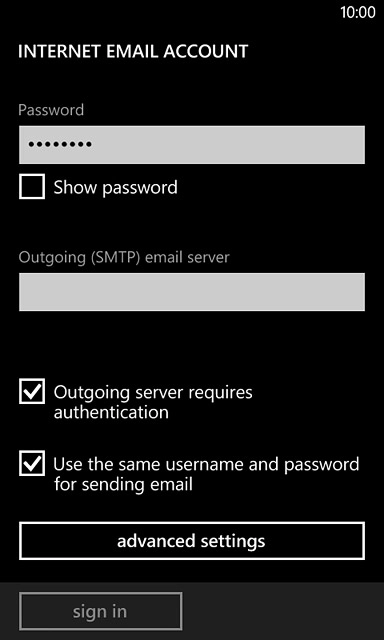 Press advanced settings.