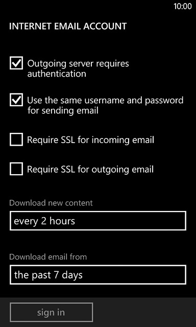 Press Require SSL for incoming email and Require SSL for outgoing email until the function is turned off.