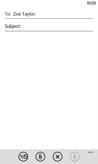 Press Subject and key in a subject for the email message.