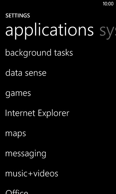 Slide your finger left on the display to find applications.