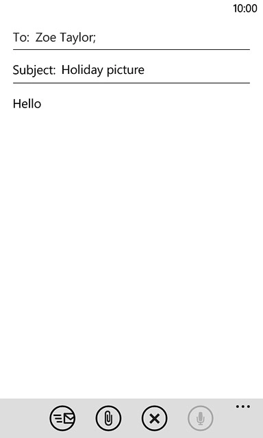 Press the attachment icon.Go to the required folder.