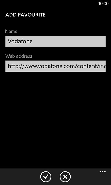 Edit the name of the bookmark and press the confirm icon.