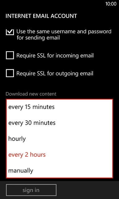 Press the required interval or manually.