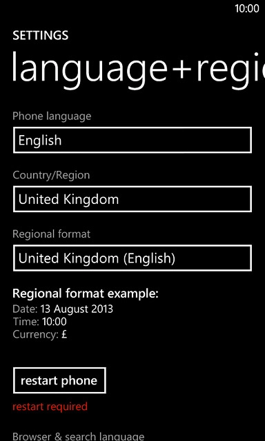 Press restart phone.Wait a moment while your phone is restarted.