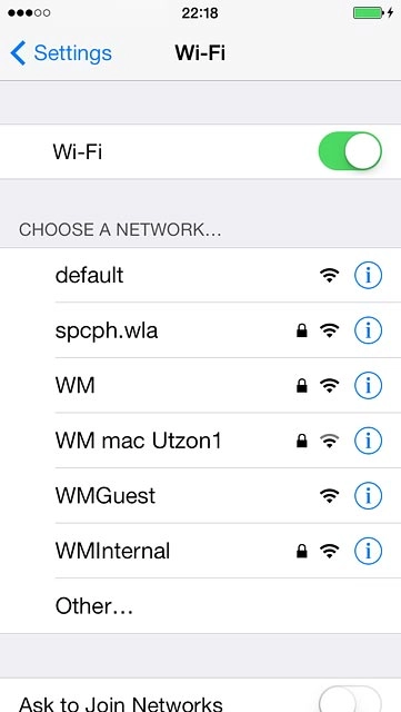 A list of Wi-Fi networks within range is displayed.Press the required Wi-Fi network.