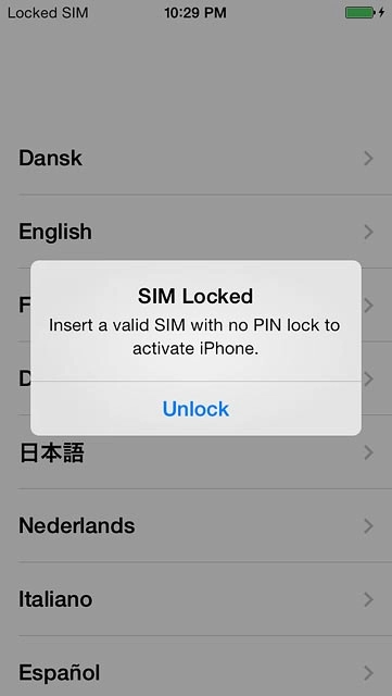 Slide your finger right on the display.Press Unlock.