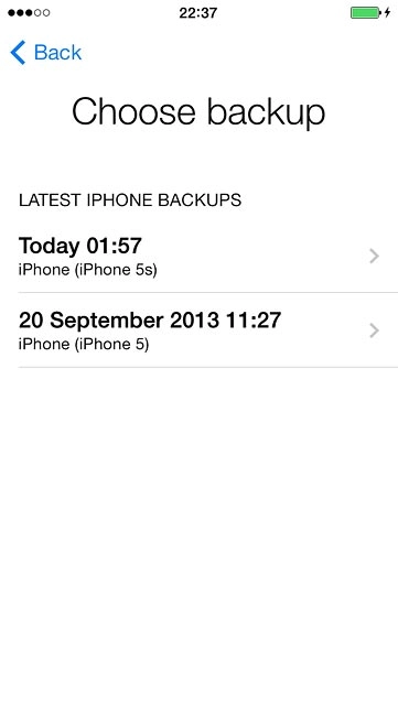 Press the required backup.Your phone restores the contents of the selected backup.Follow the instructions on the display to activate your phone.