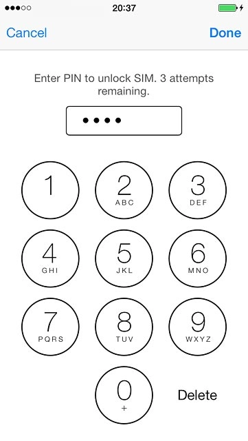 Key in your PIN and press Done.