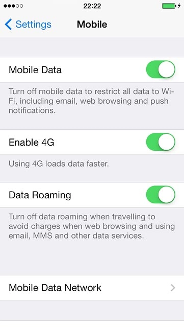 Press the indicator next to 